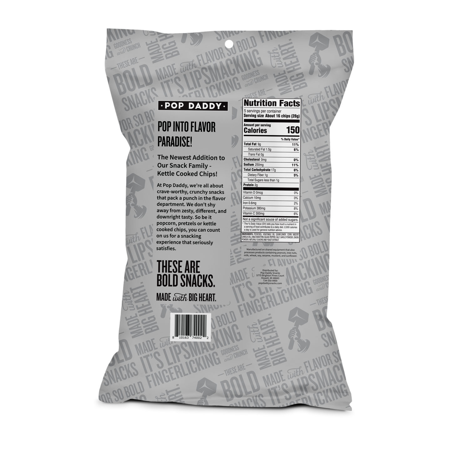 Cracked Pepper and Sea Salt Kettle Cooked Potato Chips 5oz