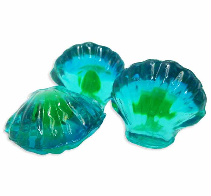 4D GUMMY JUICE-CENTERED SEA SHELLS BULK (BLUE RASPBERRY)