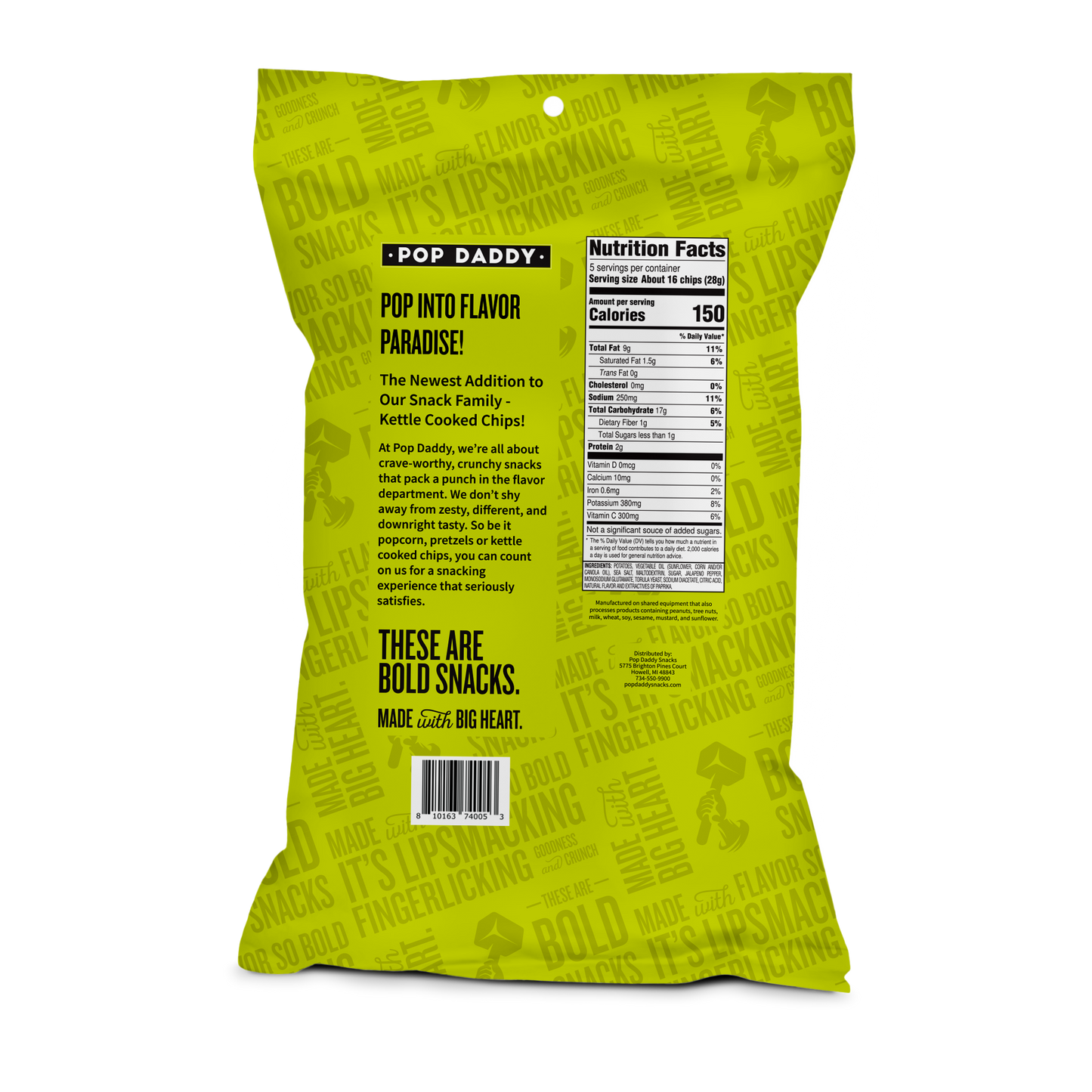Jalapeño Kettle Cooked Potato Chips 5.0 oz