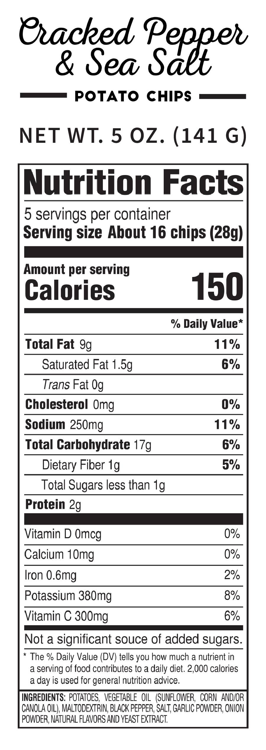 Cracked Pepper and Sea Salt Kettle Cooked Potato Chips 5oz